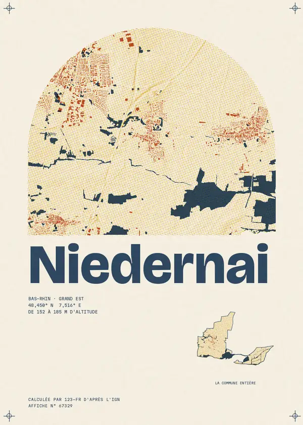 Affiche de Niedernai, calculée par 123-fr d'après l'IGN