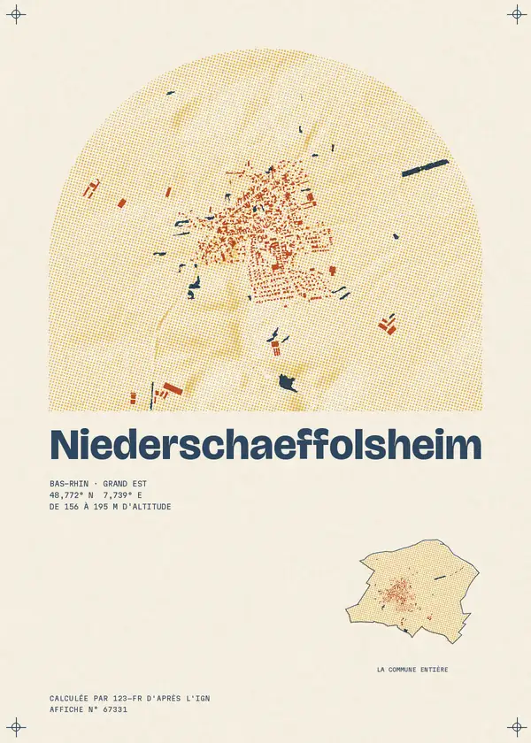 Affiche de Niederschaeffolsheim, calculée par 123-fr d'après l'IGN