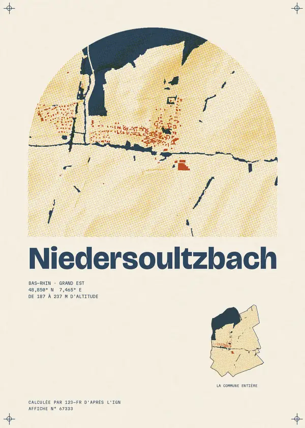 Affiche de Niedersoultzbach, calculée par 123-fr d'après l'IGN