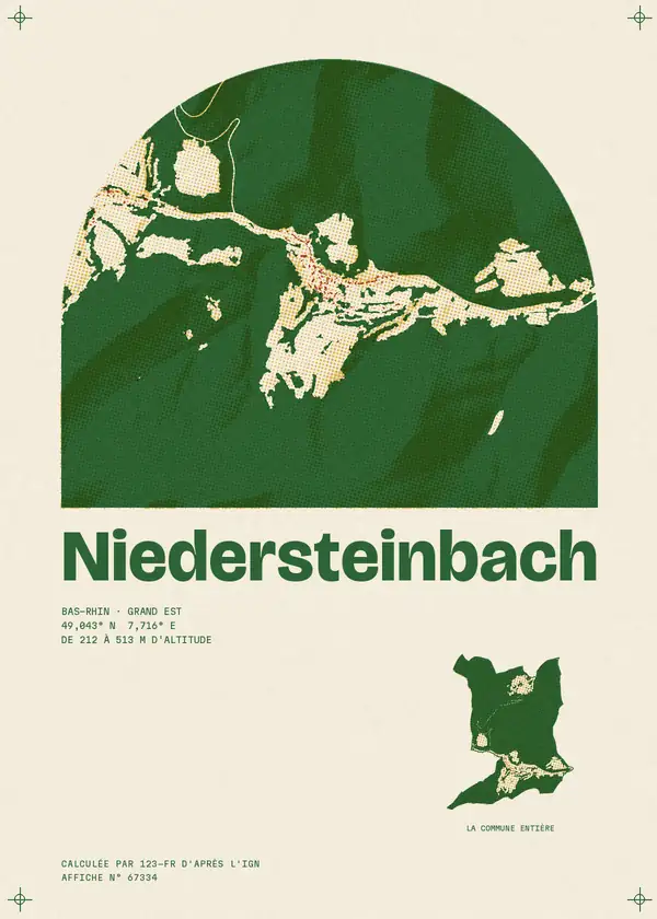 Affiche de Niedersteinbach, calculée par 123-fr d'après l'IGN