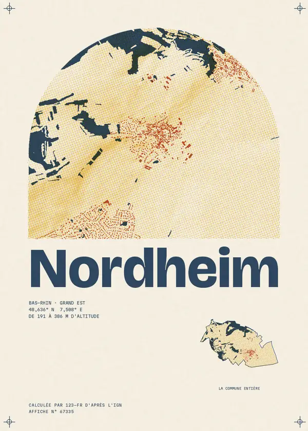 Affiche de Nordheim, calculée par 123-fr d'après l'IGN
