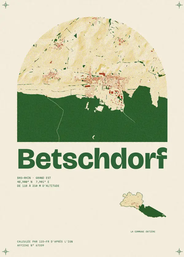 Affiche de Betschdorf, calculée par 123-fr d'après l'IGN