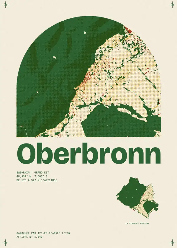 Affiche de Oberbronn, calculée par 123-fr d'après l'IGN