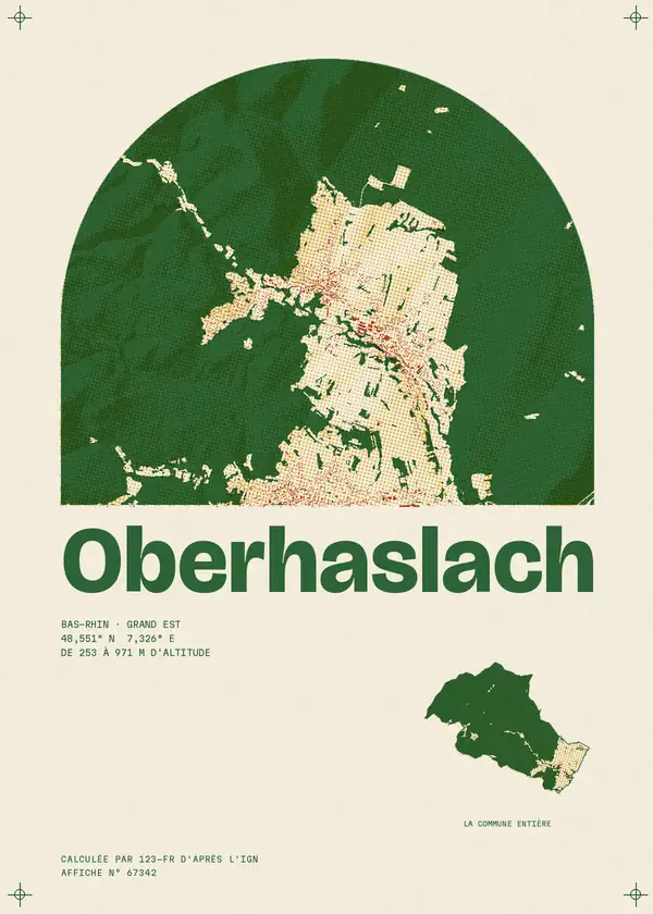 Affiche de Oberhaslach, calculée par 123-fr d'après l'IGN