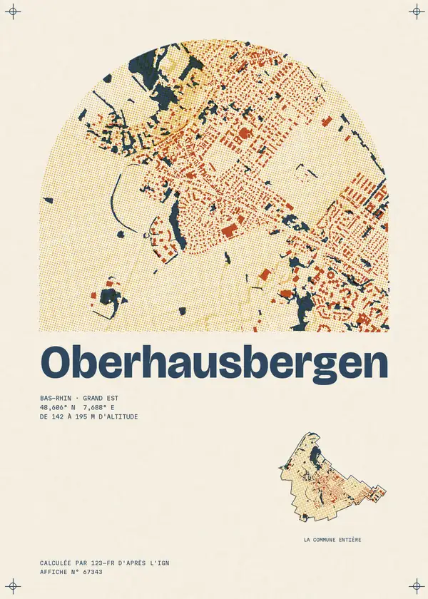 Affiche de Oberhausbergen, calculée par 123-fr d'après l'IGN