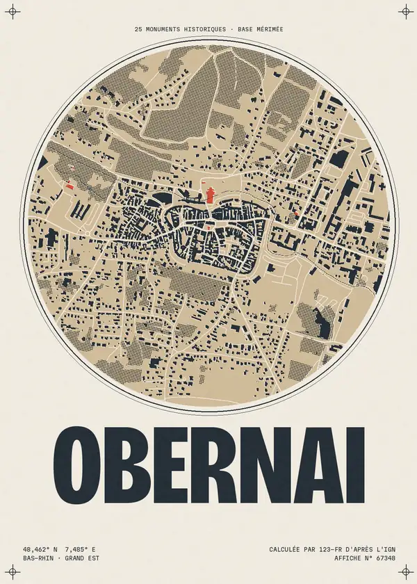 Affiche de Obernai, calculée par 123-fr d'après l'IGN