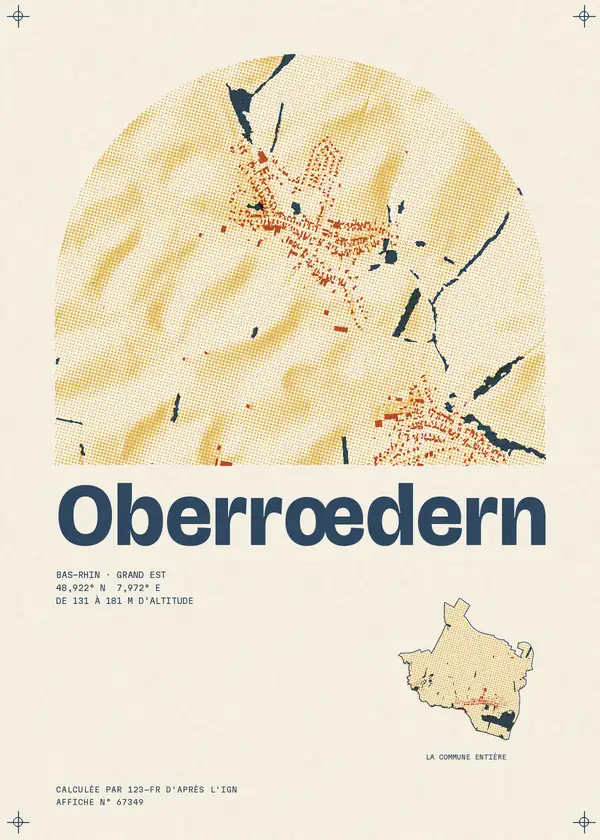 Affiche de Oberrœdern, calculée par 123-fr d'après l'IGN