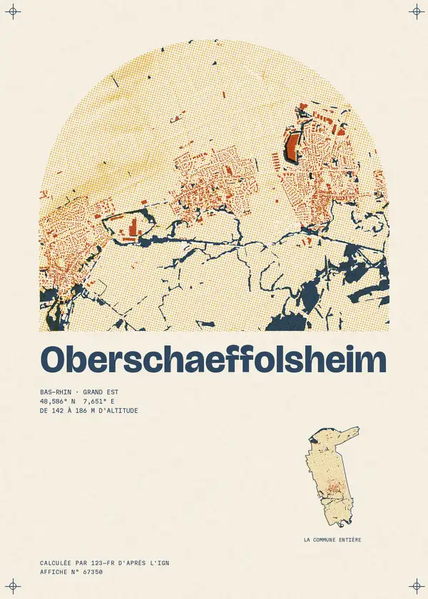 Affiche de Oberschaeffolsheim, calculée par 123-fr d'après l'IGN