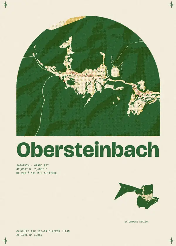Affiche de Obersteinbach, calculée par 123-fr d'après l'IGN