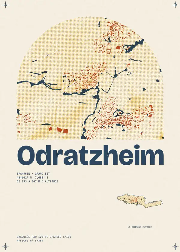 Affiche de Odratzheim, calculée par 123-fr d'après l'IGN