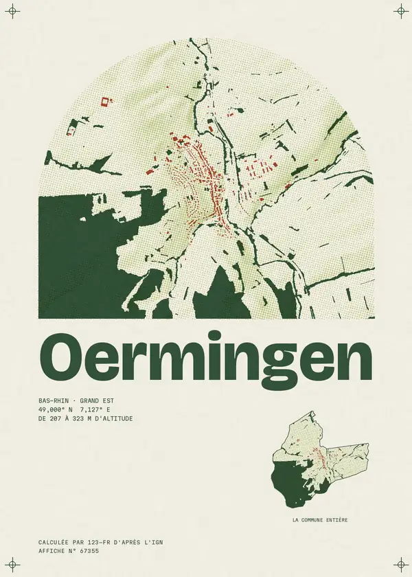 Affiche de Oermingen, calculée par 123-fr d'après l'IGN