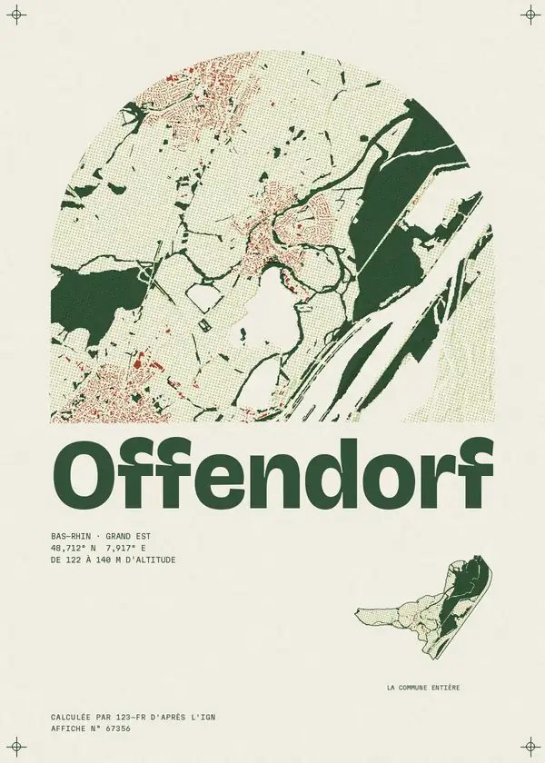 Affiche de Offendorf, calculée par 123-fr d'après l'IGN