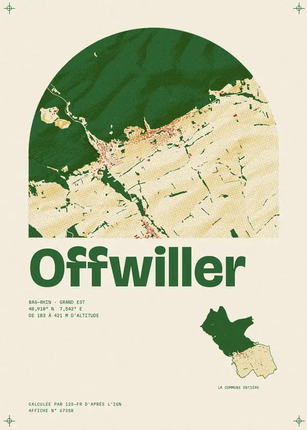 Affiche de Offwiller, calculée par 123-fr d'après l'IGN