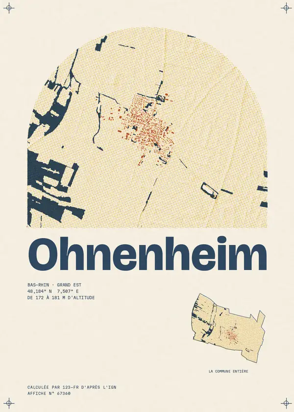 Affiche de Ohnenheim, calculée par 123-fr d'après l'IGN