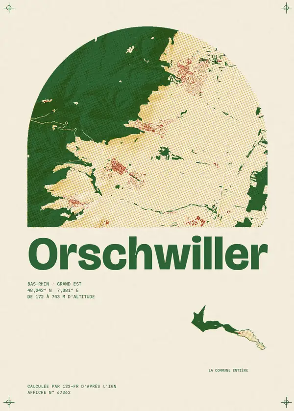 Affiche de Orschwiller, calculée par 123-fr d'après l'IGN