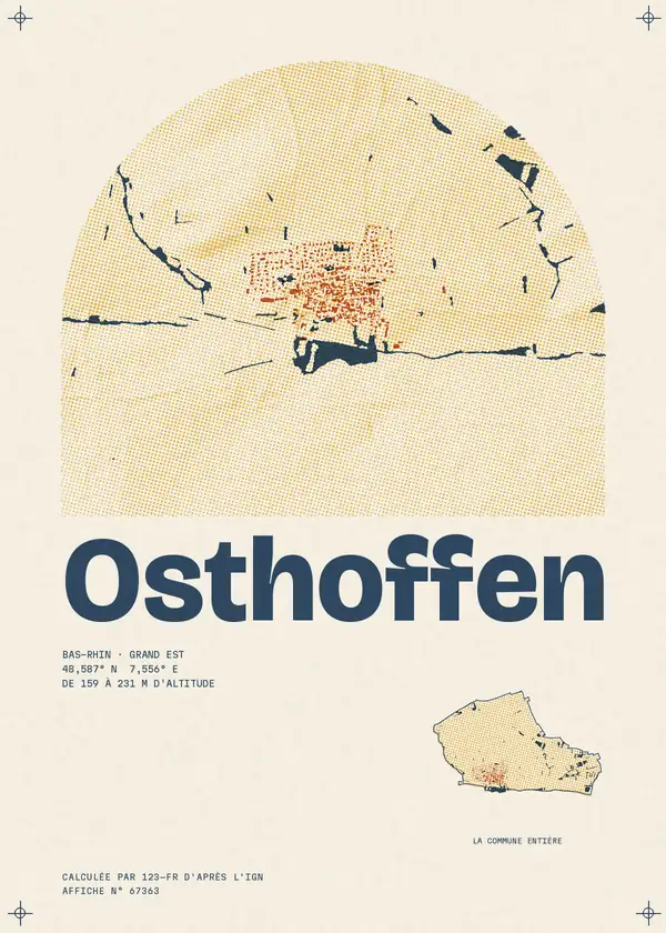 Affiche de Osthoffen, calculée par 123-fr d'après l'IGN