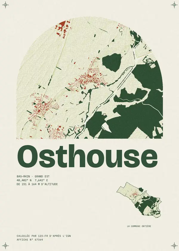Affiche de Osthouse, calculée par 123-fr d'après l'IGN
