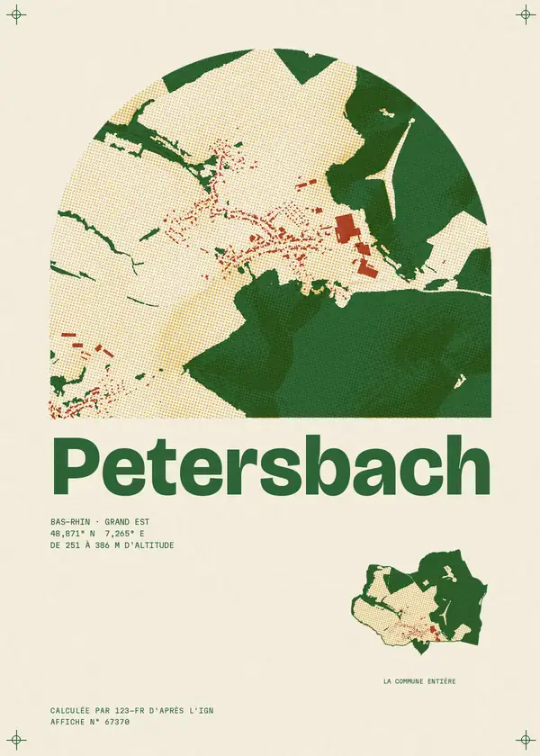 Affiche de Petersbach, calculée par 123-fr d'après l'IGN