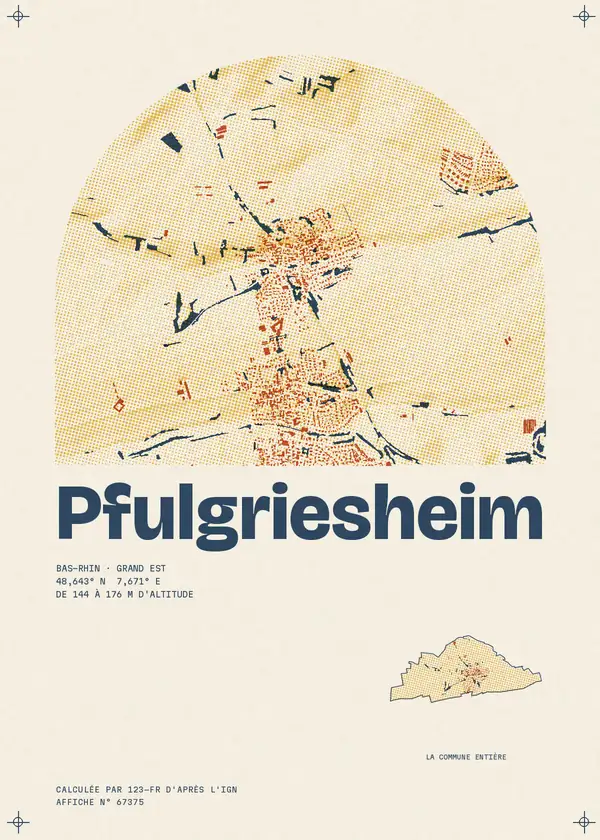 Affiche de Pfulgriesheim, calculée par 123-fr d'après l'IGN