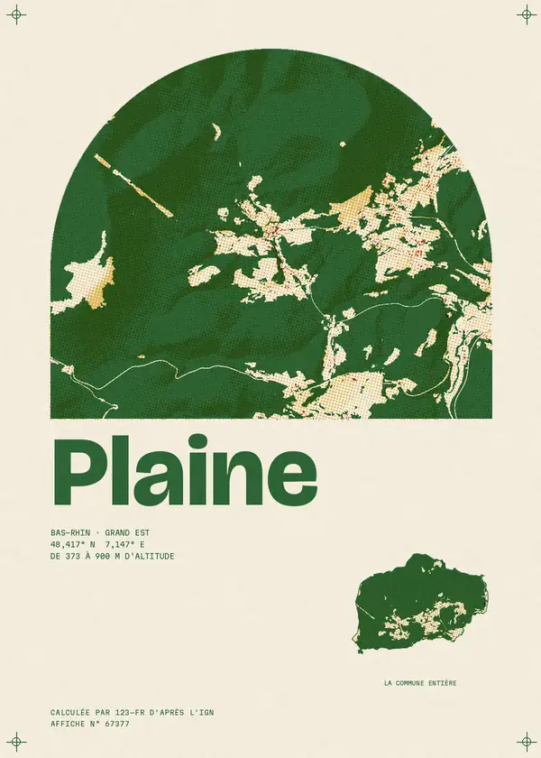 Affiche de Plaine, calculée par 123-fr d'après l'IGN