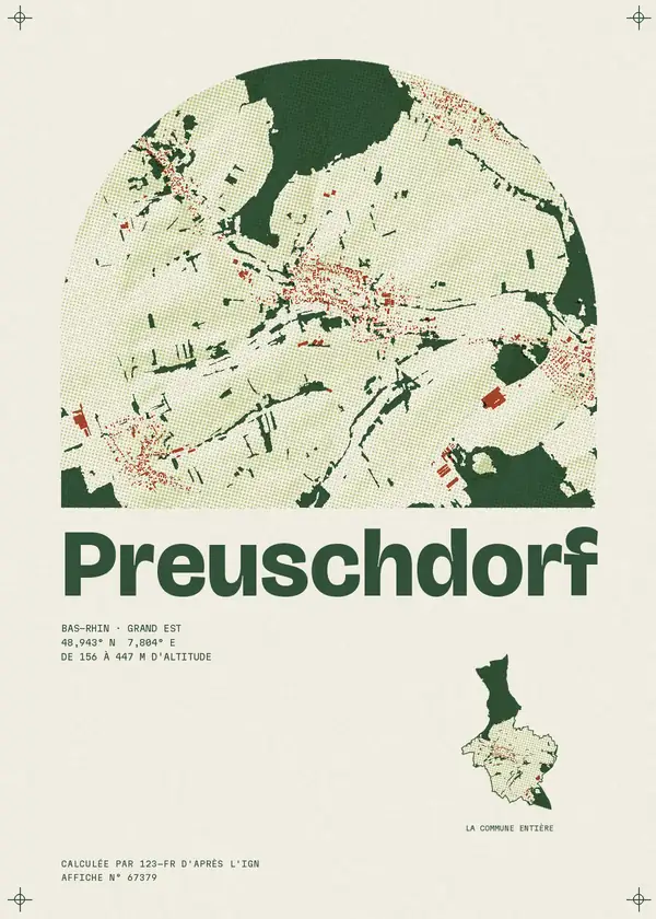 Affiche de Preuschdorf, calculée par 123-fr d'après l'IGN