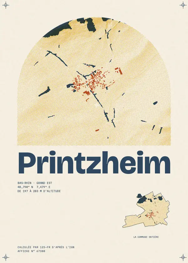 Affiche de Printzheim, calculée par 123-fr d'après l'IGN