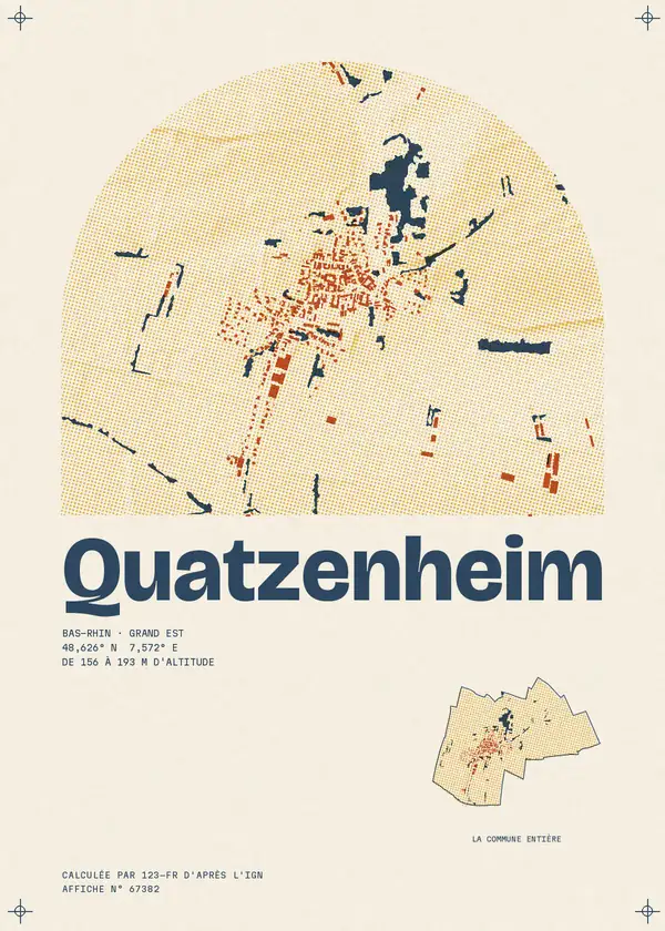 Affiche de Quatzenheim, calculée par 123-fr d'après l'IGN