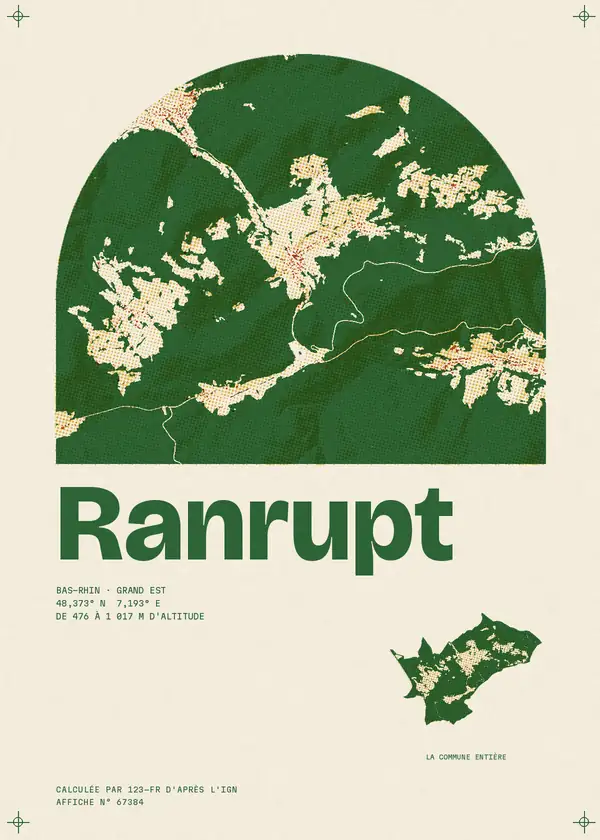 Affiche de Ranrupt, calculée par 123-fr d'après l'IGN