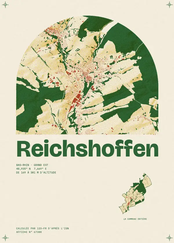 Affiche de Reichshoffen, calculée par 123-fr d'après l'IGN