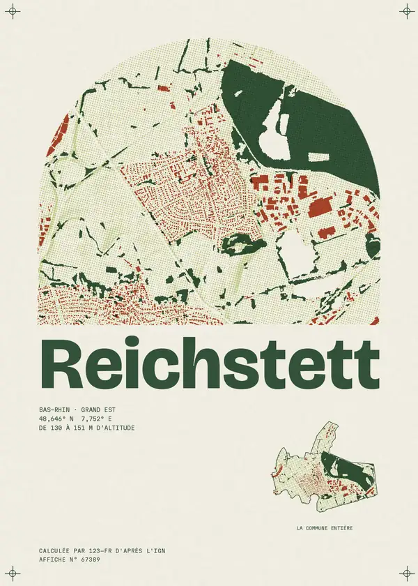 Affiche de Reichstett, calculée par 123-fr d'après l'IGN
