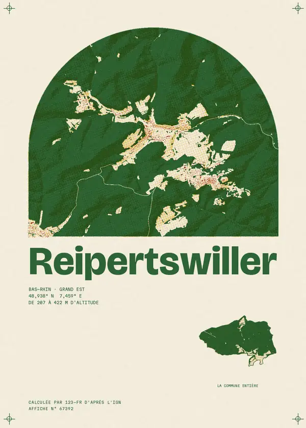 Affiche de Reipertswiller, calculée par 123-fr d'après l'IGN