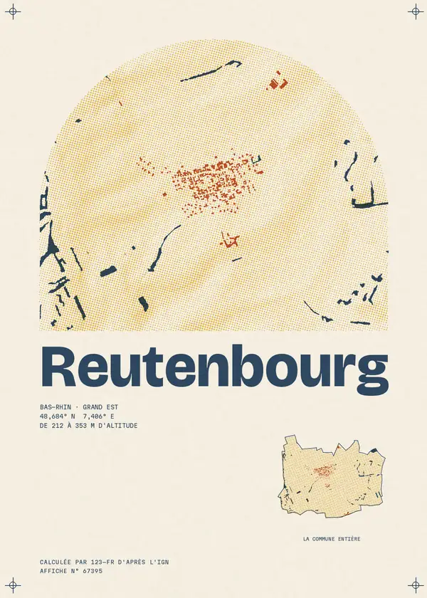 Affiche de Reutenbourg, calculée par 123-fr d'après l'IGN