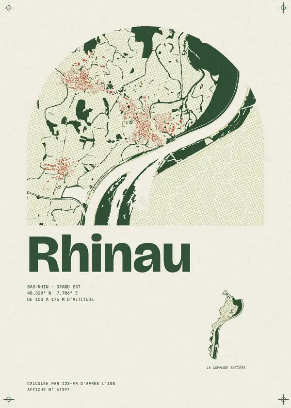 Affiche de Rhinau, calculée par 123-fr d'après l'IGN