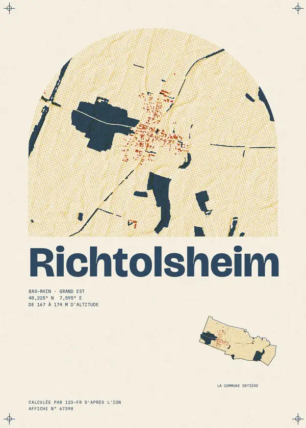 Affiche de Richtolsheim, calculée par 123-fr d'après l'IGN