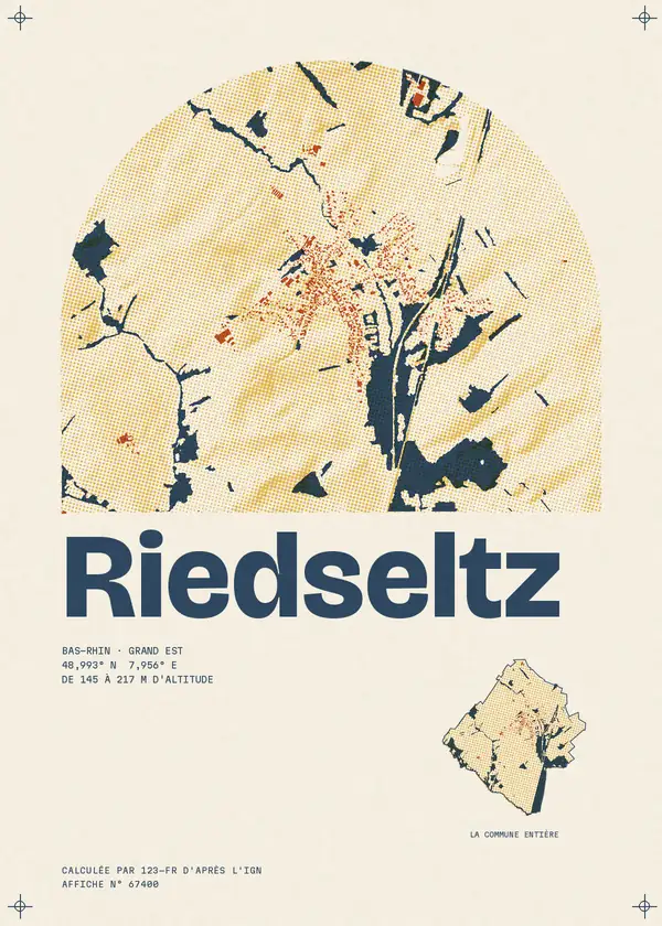 Affiche de Riedseltz, calculée par 123-fr d'après l'IGN