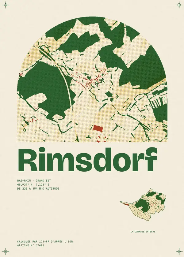 Affiche de Rimsdorf, calculée par 123-fr d'après l'IGN