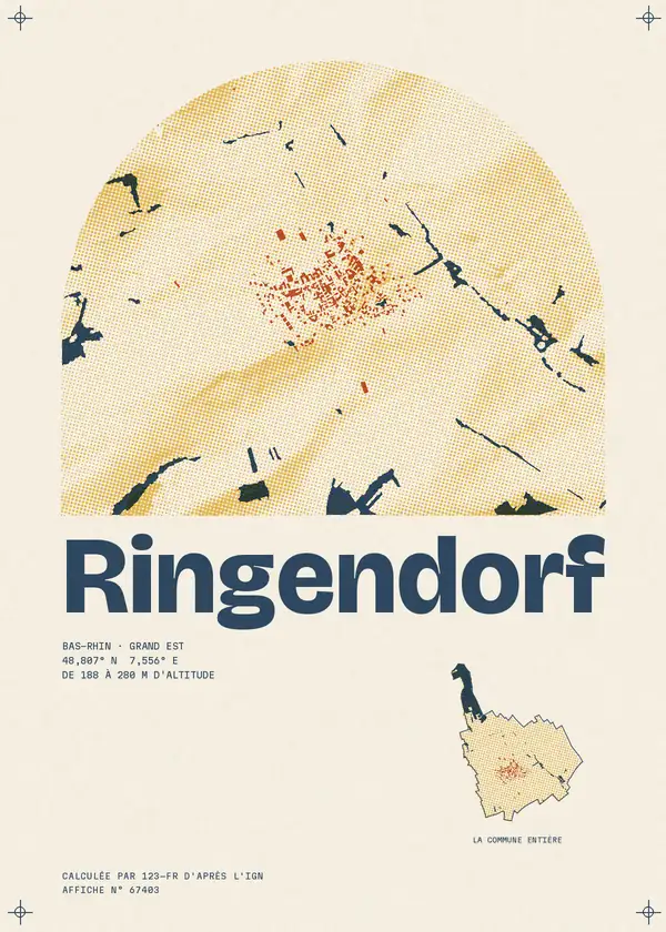 Affiche de Ringendorf, calculée par 123-fr d'après l'IGN