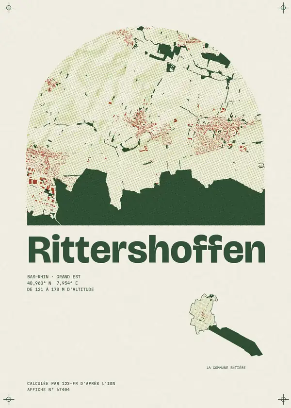 Affiche de Rittershoffen, calculée par 123-fr d'après l'IGN