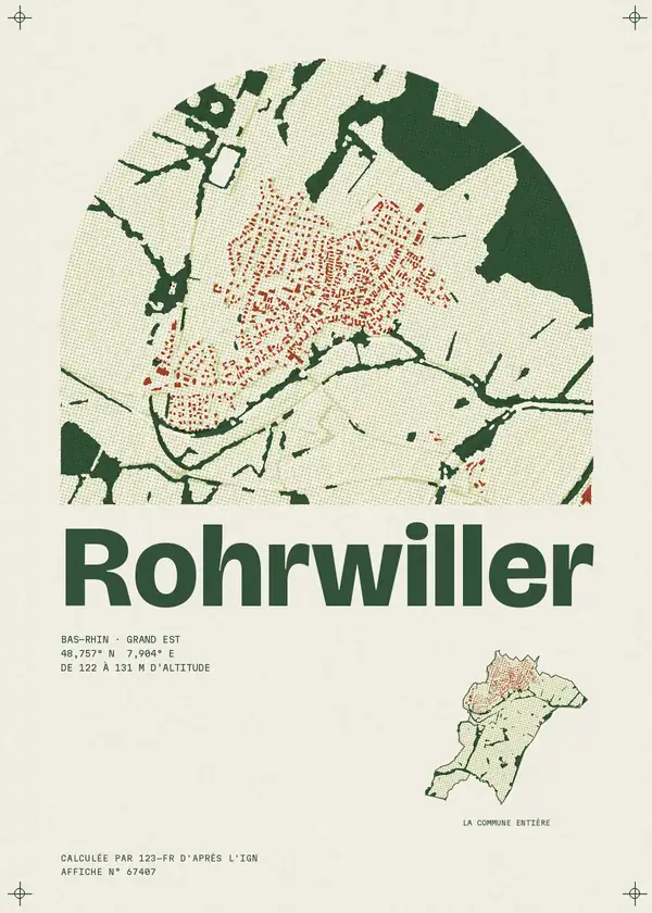 Affiche de Rohrwiller, calculée par 123-fr d'après l'IGN