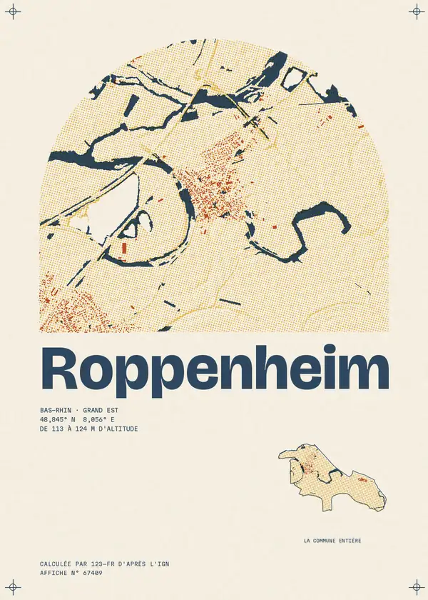 Affiche de Roppenheim, calculée par 123-fr d'après l'IGN