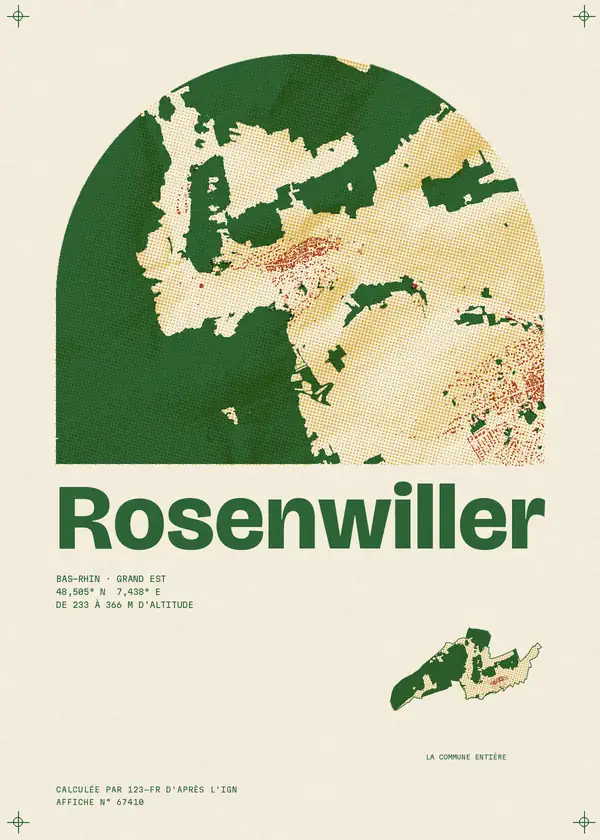 Affiche de Rosenwiller, calculée par 123-fr d'après l'IGN