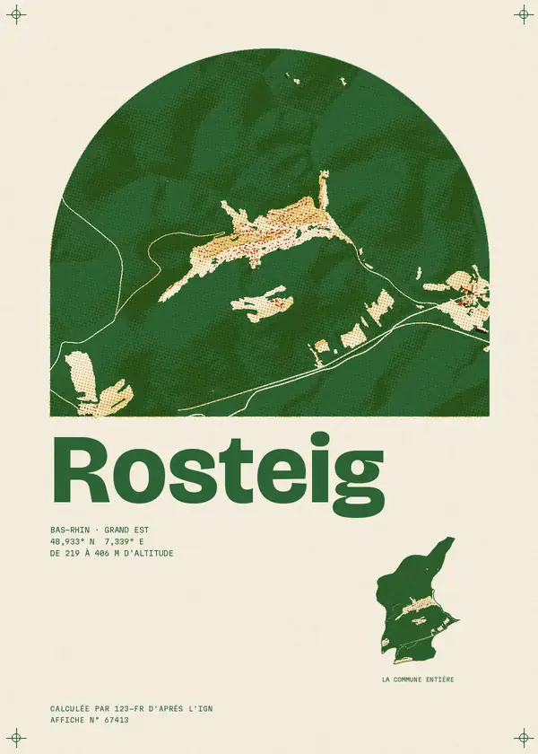 Affiche de Rosteig, calculée par 123-fr d'après l'IGN