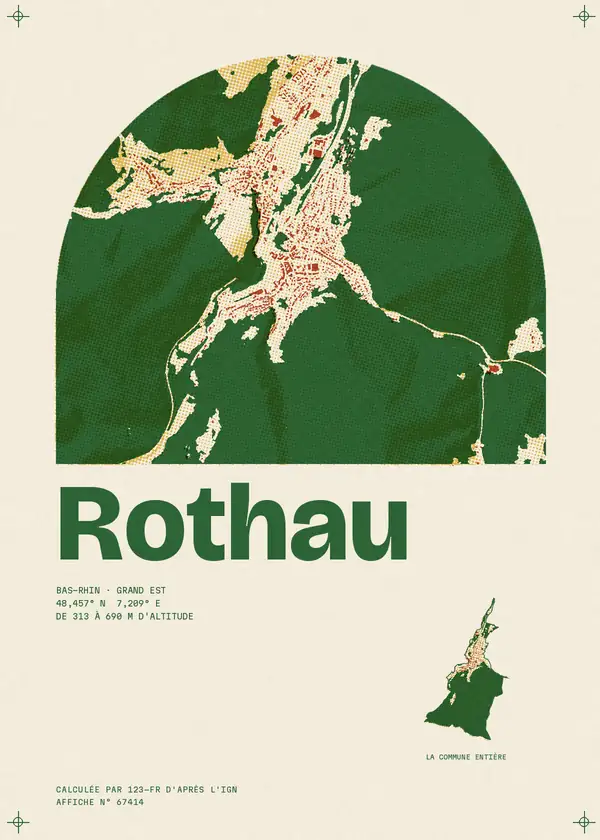Affiche de Rothau, calculée par 123-fr d'après l'IGN