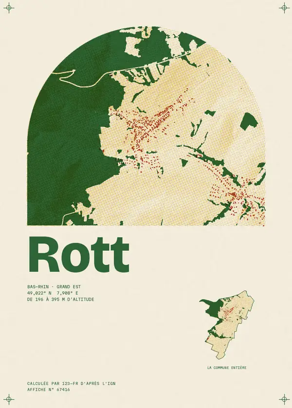 Affiche de Rott, calculée par 123-fr d'après l'IGN