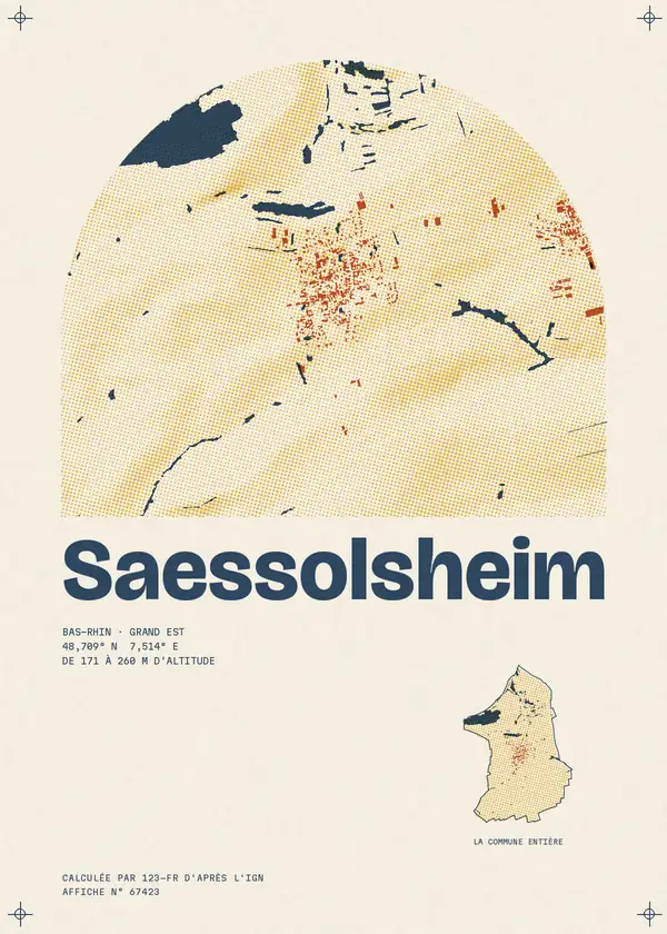 Affiche de Saessolsheim, calculée par 123-fr d'après l'IGN