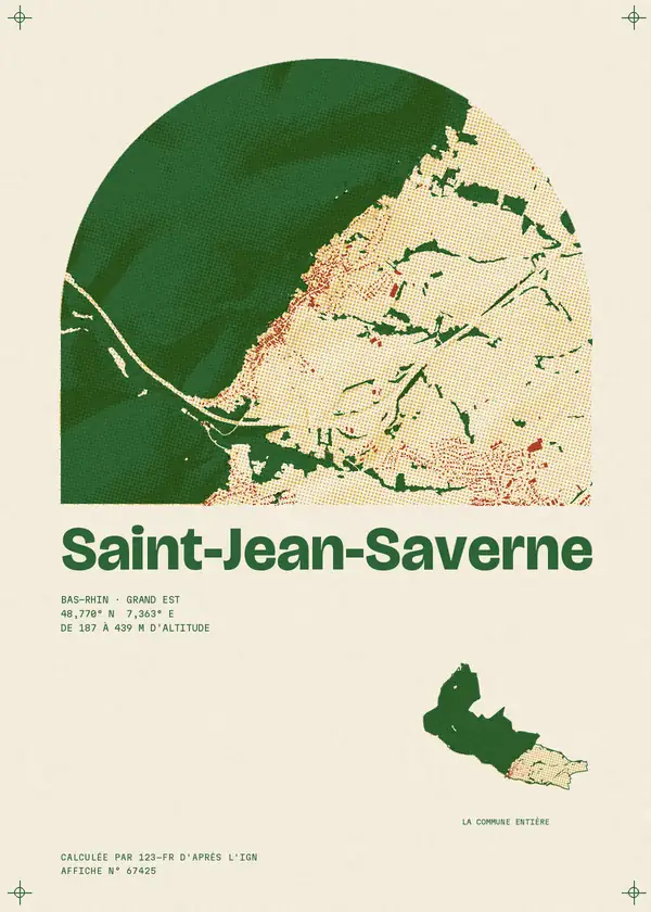 Affiche de Saint-Jean-Saverne, calculée par 123-fr d'après l'IGN
