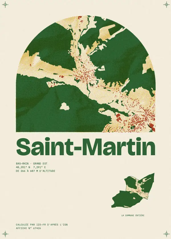 Affiche de Saint-Martin, calculée par 123-fr d'après l'IGN
