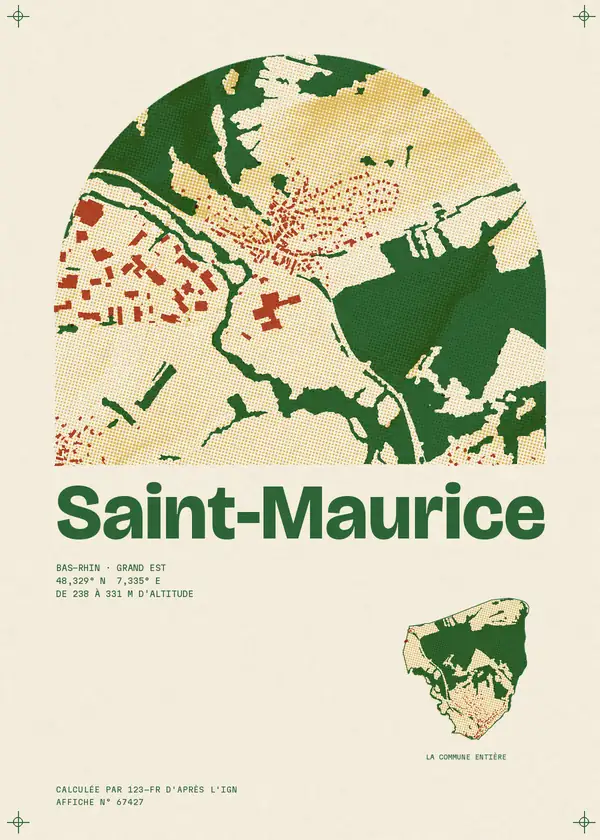 Affiche de Saint-Maurice, calculée par 123-fr d'après l'IGN