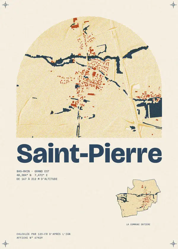 Affiche de Saint-Pierre, calculée par 123-fr d'après l'IGN