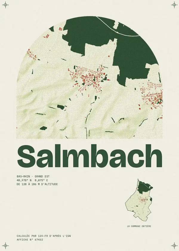 Affiche de Salmbach, calculée par 123-fr d'après l'IGN